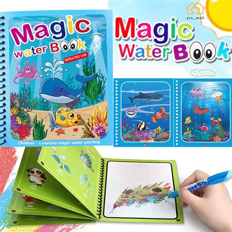 Embark on a magical journey with this water magic coloring book